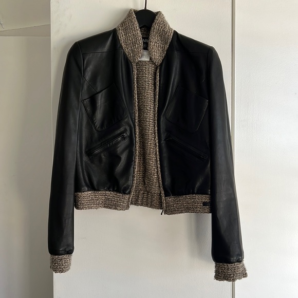 CHANEL Jackets & Blazers - Chanel Calfskin and Tweed Jacket, 38
